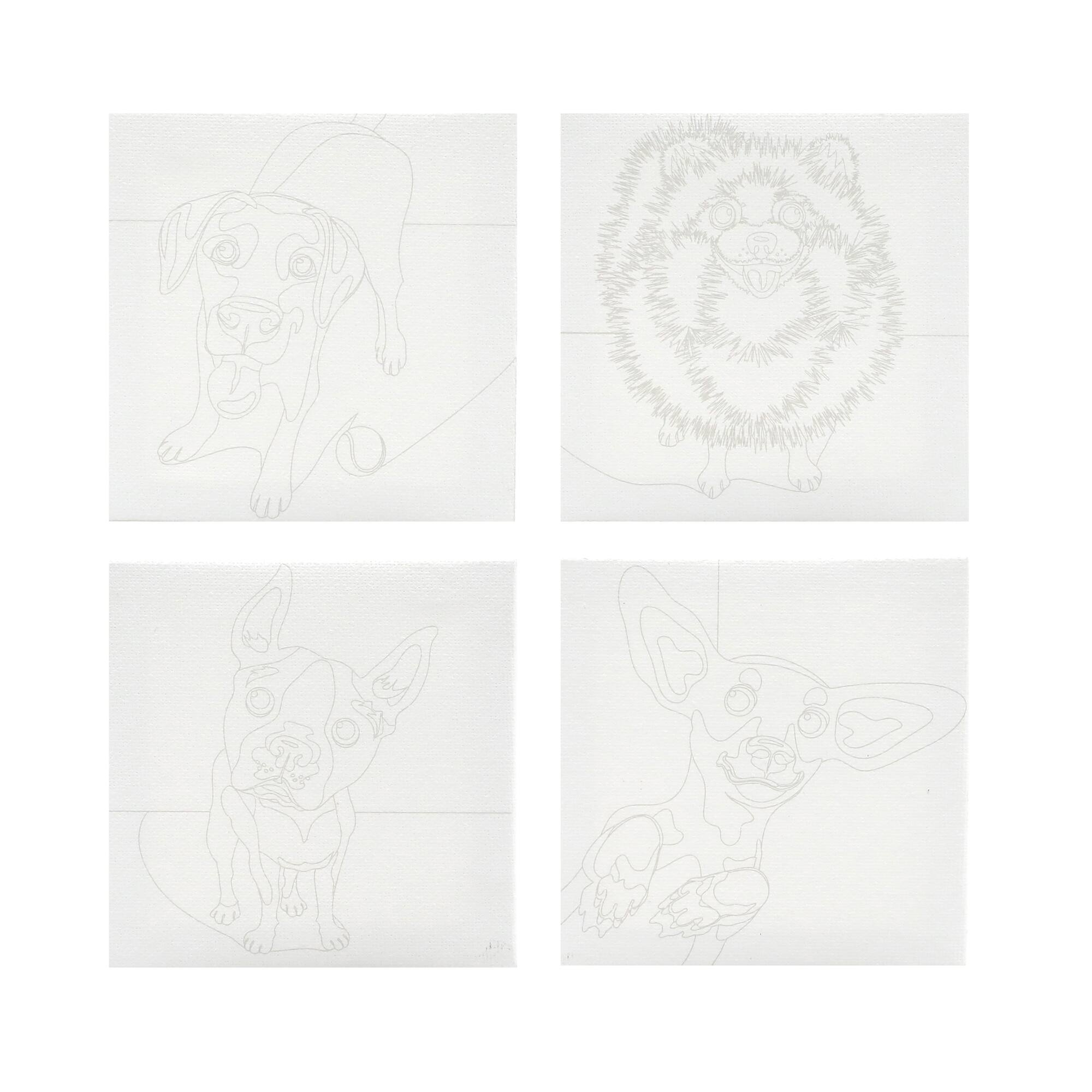 4" x 4" Dogs Canvas Painting Kit by Craft Smart®